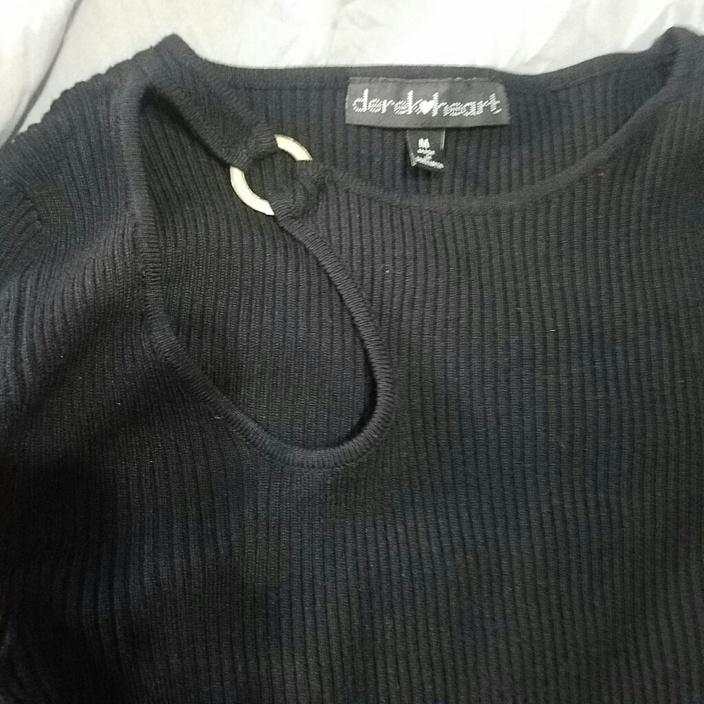 BLACK KNIT RIBBED  DRESS